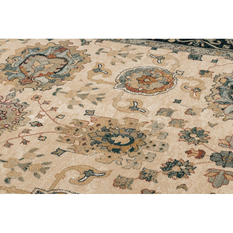 Despena Oriental Wool Area Rug, Beige, Rectangular 235 x 350cm