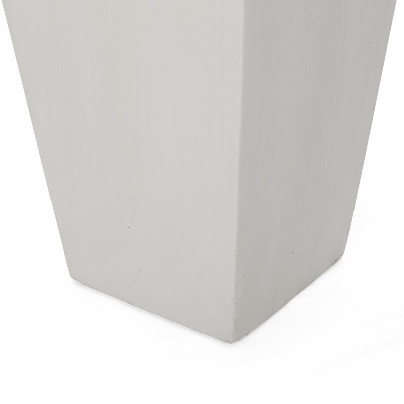 Pot à fleurs en béton léger, Blanc mat, H 28,5 po x l 13 po x P 13 po