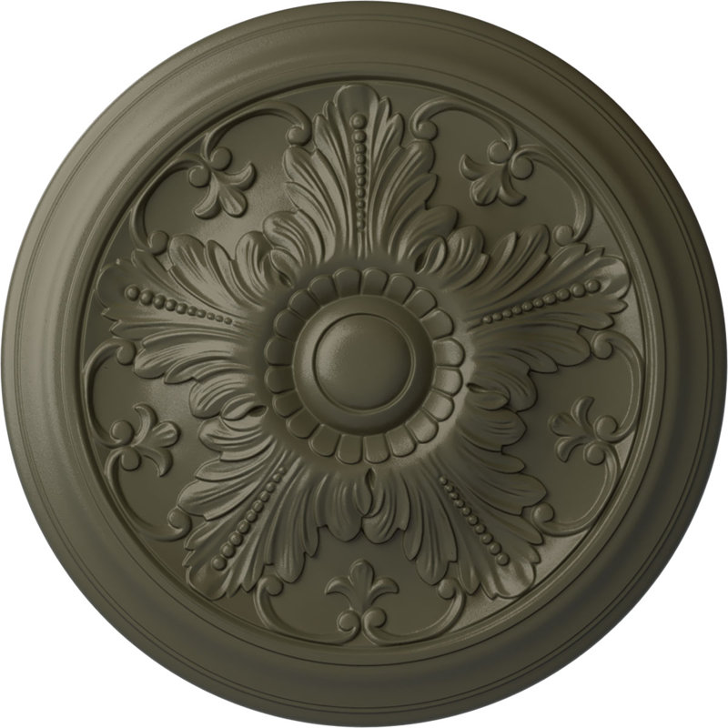 Médaillon de plafond Endurathane Orléans, P 17 5/8 po x P 3 5/8 po x P 1 7/8 po (convient aux auvents jusqu'à 4 5/8 po), finition craquelée d'hamamélis peinte à la main