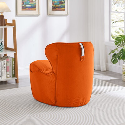 Fauteuil lombaire ergonomique avec cadre en mousse et fauteuil rembourré en velours doux (orange)