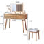 Meuble-lavabo minimaliste moderne en bois d'hévéa 31,5 "avec grand miroir
