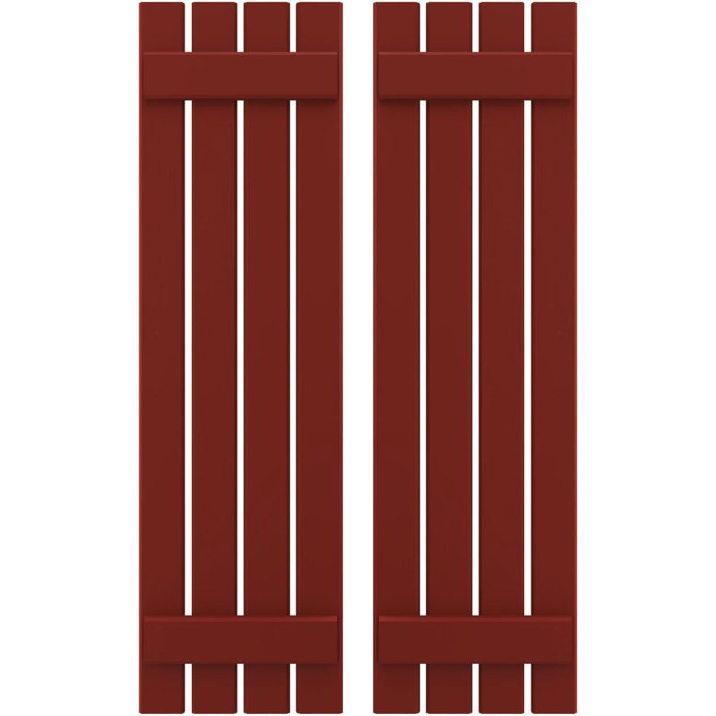 Volets de 2 lattes en bois véritable pour l'extérieur Americatt (par paire) Americraft, Poivre rouge, 15 1/2", 79"