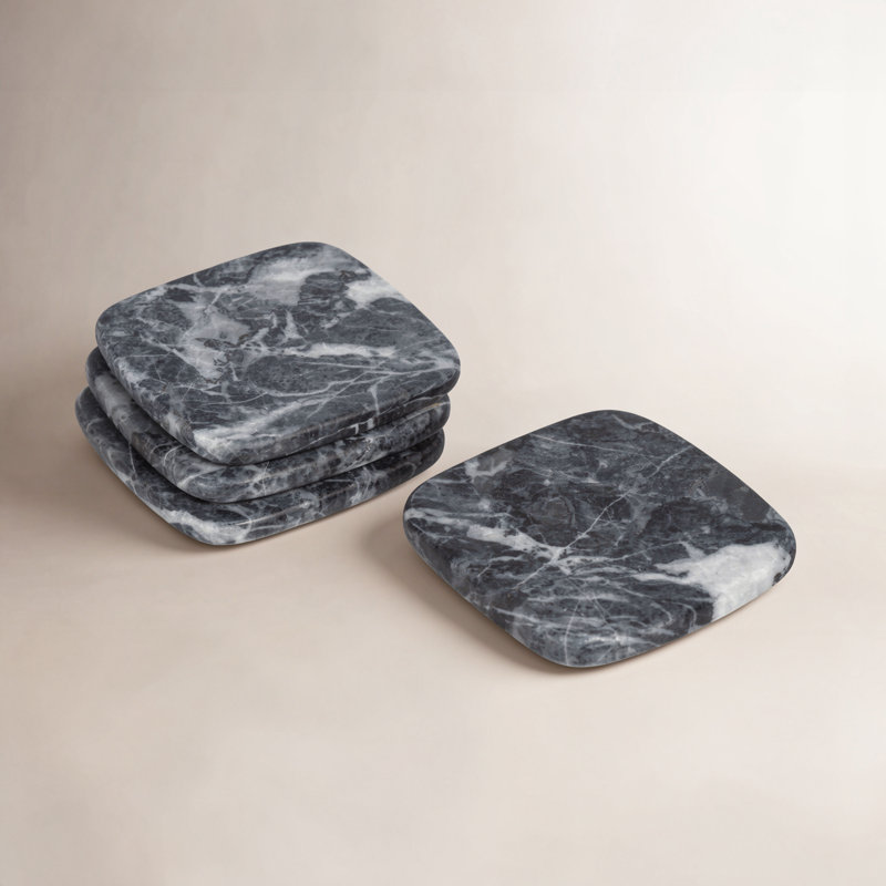 Elphaba Marble Square 4 Piece Coaster Set