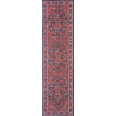Tapis oriental rouge / bleu marine