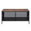 Table basse Winam pliable, rectangulaire, chêne antique et finition noire