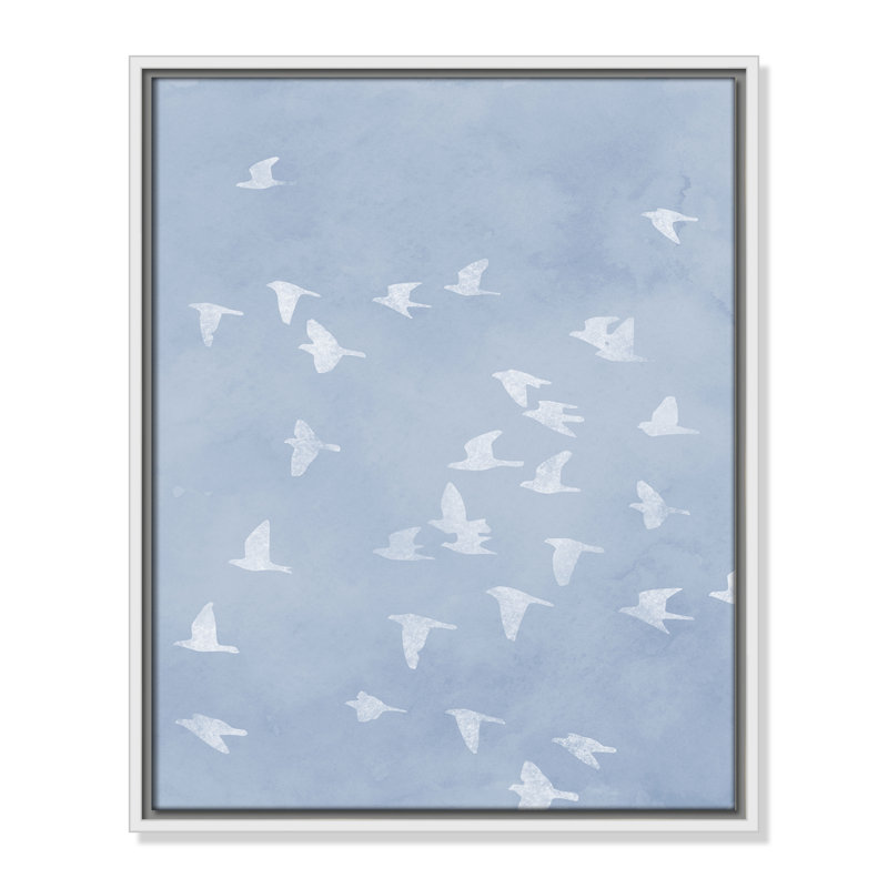 «Flying Friends» par Marcus Prime, Flotteur blanc, L 17,5 po x H 21,5 po