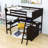 Wood Loft Bed With Desk And Shelves-1212498772-1212498775