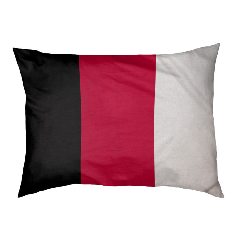 Coussin Atlanta, Medium (28" W x 18" D x 6" H), Black/Red Middle
