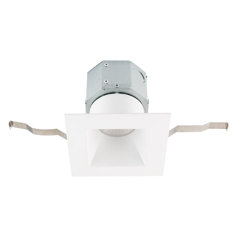 Sleek Square 5" White Aluminum LED Recessed Light Kit - Energy Star