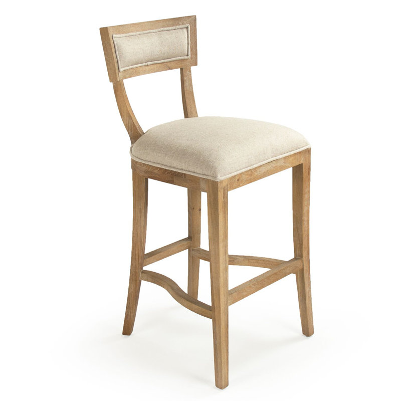 Embla Upholstered Stool with Solid Wood Frame, Bar Stool (30.75" Seat Height)