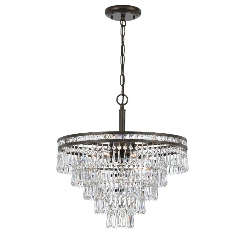 Plafonnier semi-encastré 7 lumières 20 po Dapo, Bronze anglais