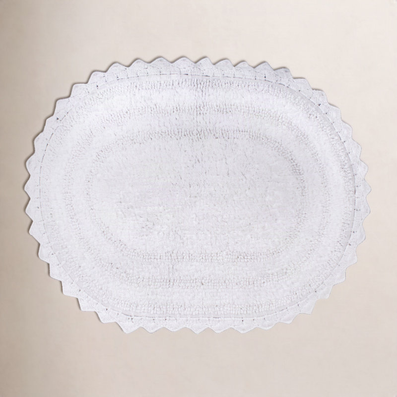 Lisk Bath Rug, White, 21" W x 34" L