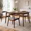 Ensemble de 2 chaises d'appoint Syma, dossier courbé ouvert, bois brun foncé