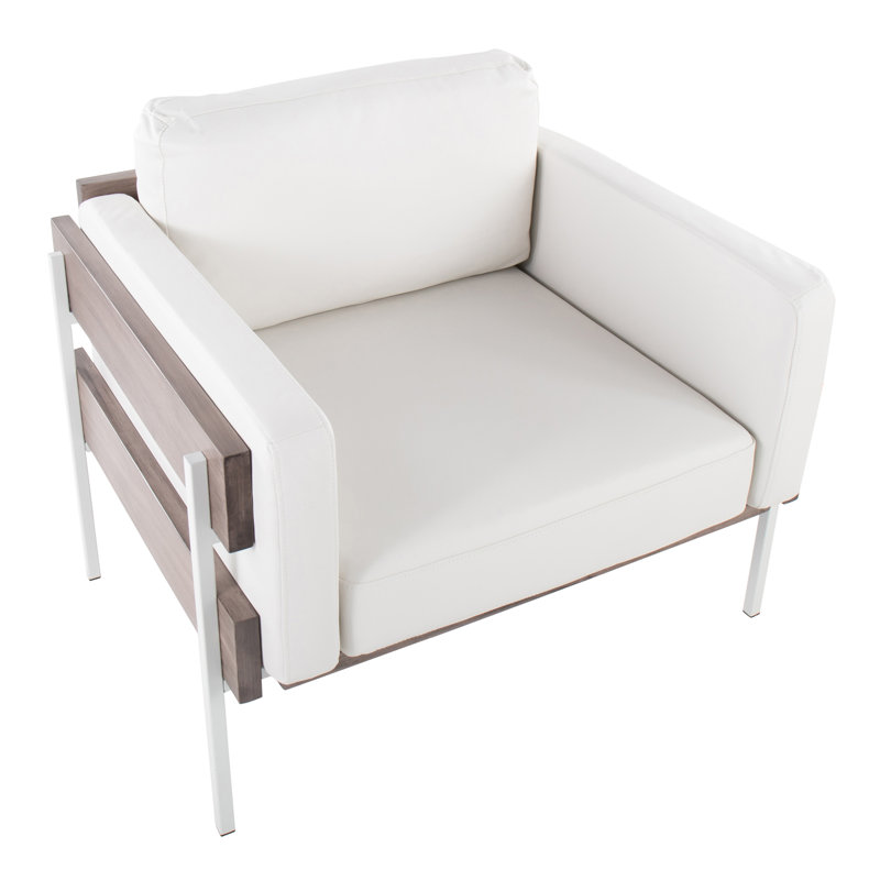 Fauteuil Annelen, Taupe, Similicuir gris, Gris
