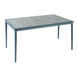 Oden Rectangular Composite Top Dining Table With Umbrella Hole