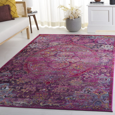 Oriental Fuchsia/Purple Area Rug