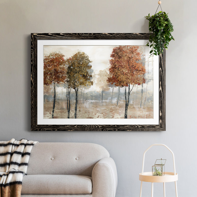 Trees of Copper Mountain - peinture encadrée, H 31 po x l 44 po x P 1 po, Cadre noir