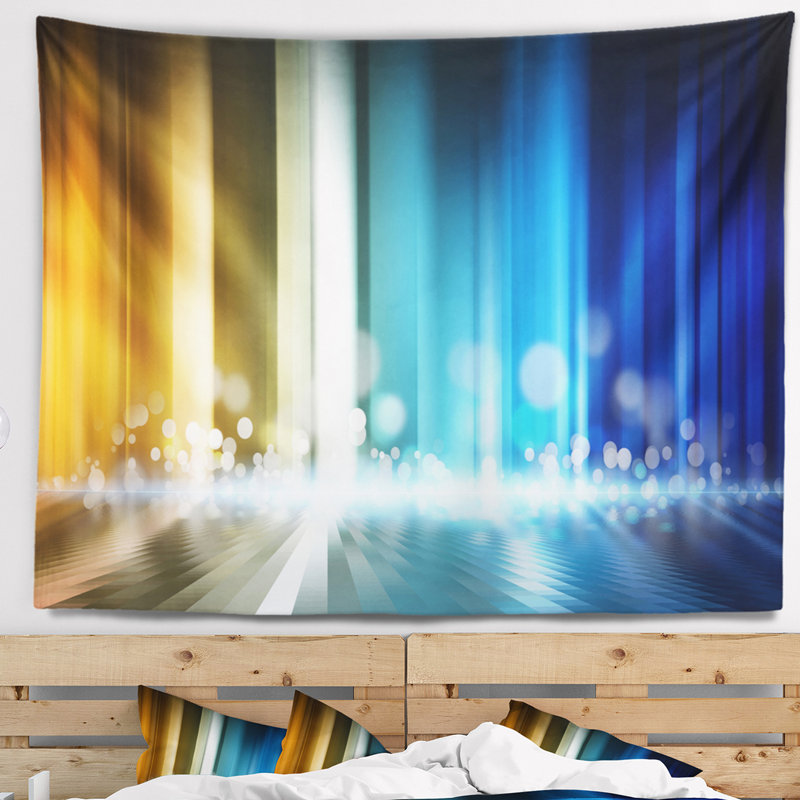Tapisserie de lignes lumineuses verticales Abstract, H 50 po x l 60 po