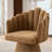 Upholstered  360° Swivel Barrel Accent Chair with Shell-Shaped Back-1627403813