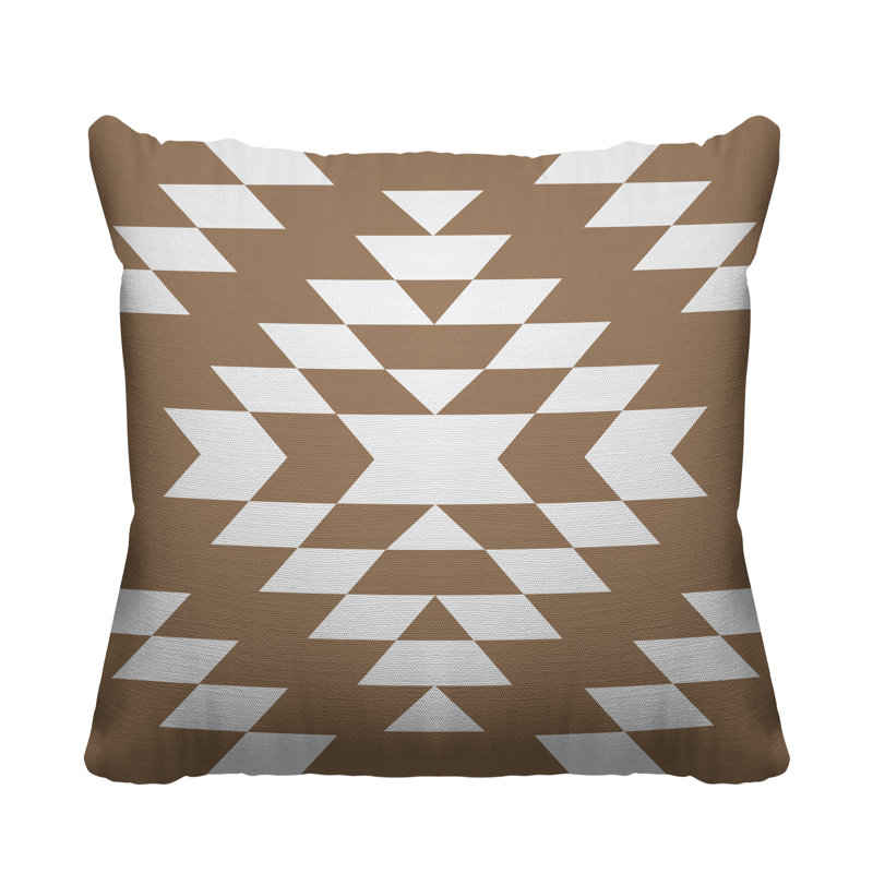 Coussin intérieur / extérieur Chantico Southwestern, 19 po x 19 po, Beige, Carré