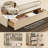 Pine Wood Platform Bed With All-In-One 2 Nightstand-866988487