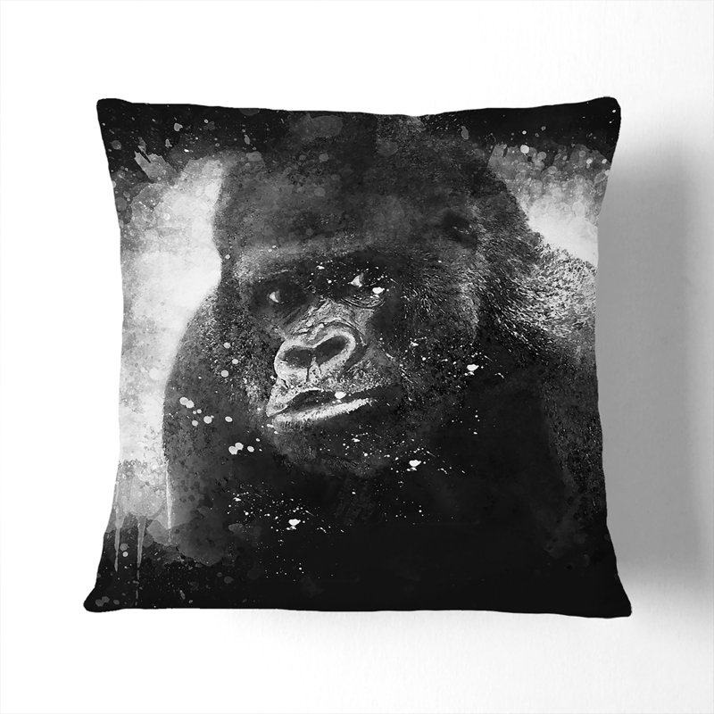 Square Throw Cushion, 40cm H x 40cm W x 15cm D, Black