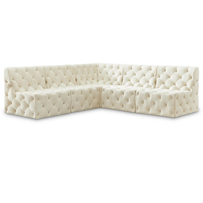 Klecka Velvet L-Shaped Sectional Reversible