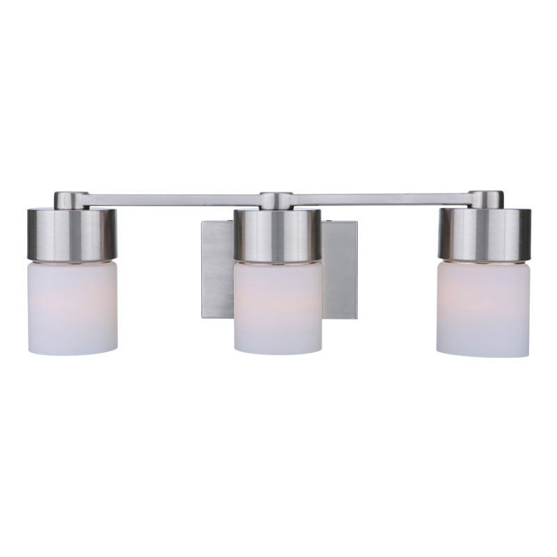 Éclairage pour salle de bain 3 lumières Amarissa, Nickel poli brossé