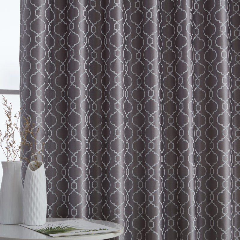 Ritenour Polyester Curtain Pair, 52" W x 84" L, Gray