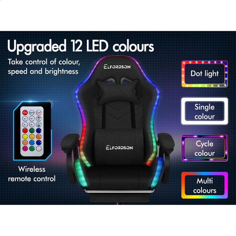17 Stories Adjustable Reclining Ergonomic Swiveling PC & Racing Game Chair with Footrest, Black