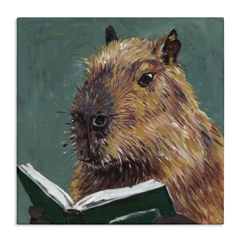 Toile de lecture cloutée Capybara, design par Studio Bautista, H 17 po x l 17 po