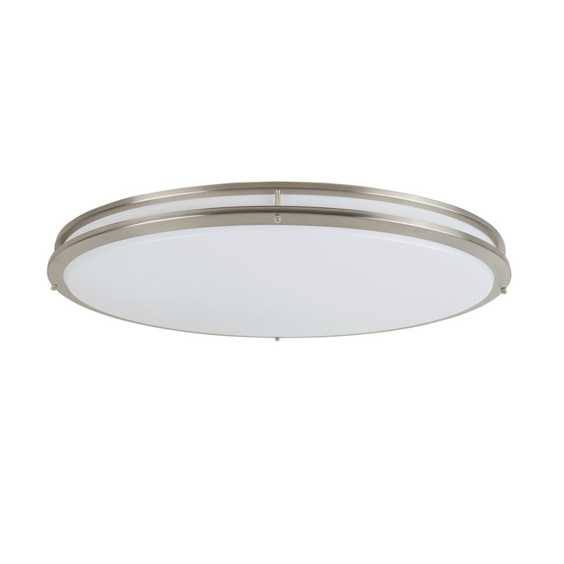 Plafonnier encastré ovale 32 pouces à DEL, 42 W, 2952 lm, nickel brossé à intensité variable, Nickel brossé