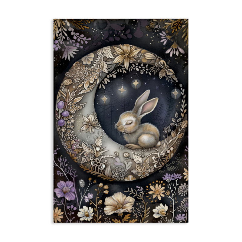 «Rabbit Sleeping on Moon», art mural par The Dutch Lady, H 36 po x l 24 po