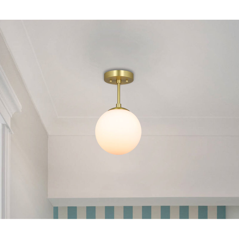 Plafonnier semi-encastré 1 lumière Andren, Laiton satiné
