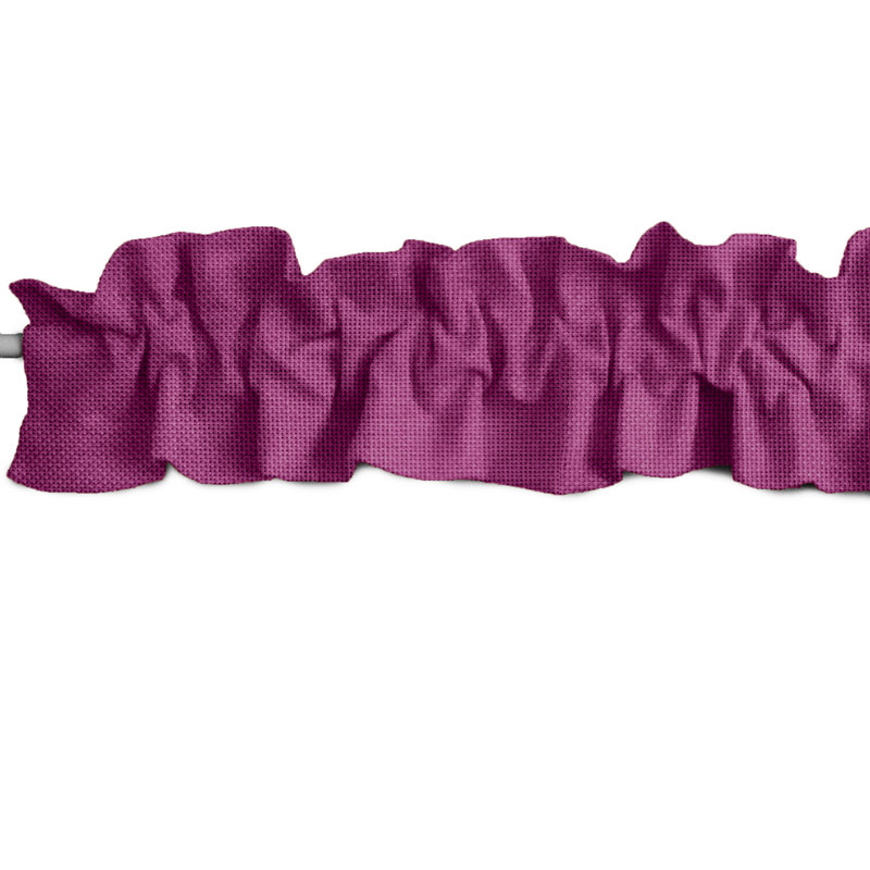 Ruffled Window Valance, 120" W x 9" L, Fuchsia