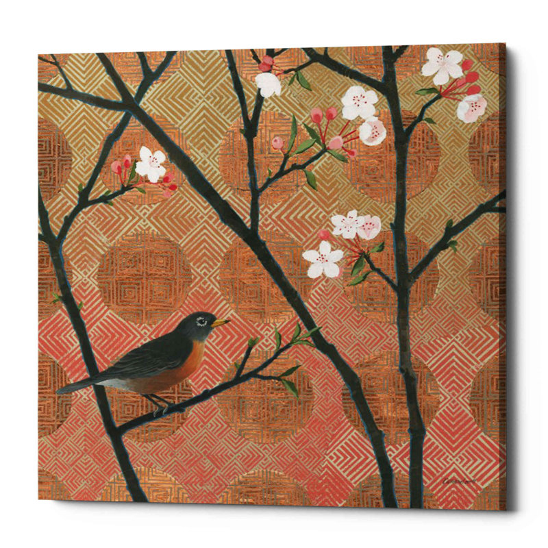 «Cherry Blossoms II» par Kathrine Lovell, art mural sur toile, H 18 po x l 18 po x P 0,75 po