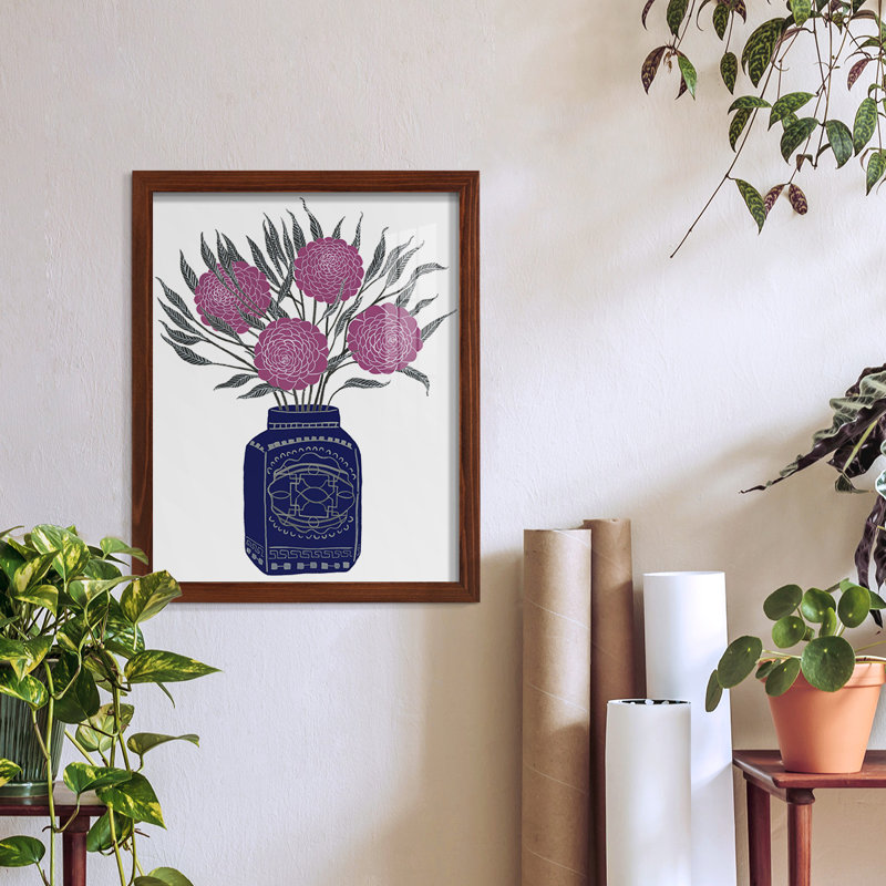 «Fontayne Painted Vase III», reproduction encadrée sur papier, H 15 po x l 12 po x P 1 po, Châtaigne