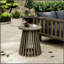 Table d'appoint extérieure en bois d'acacia durable, table basse ronde de patio pour la cour et le balcon-292814600