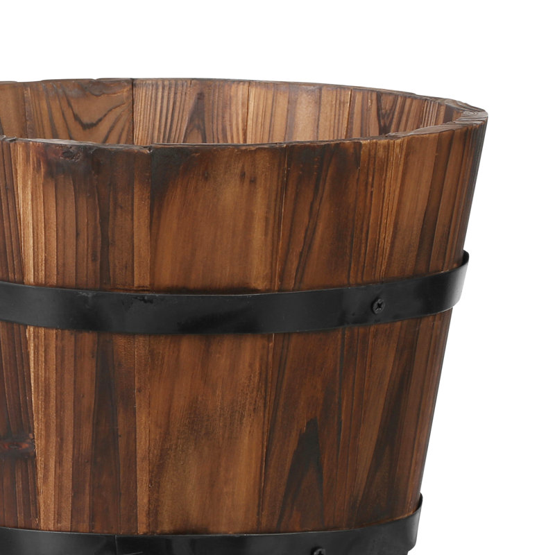 Monahan Wood Barrel Planter, 3