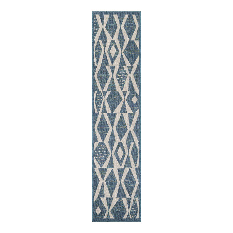 Geometric Indoor / Outdoor Rug, Runner 2' x 8'
