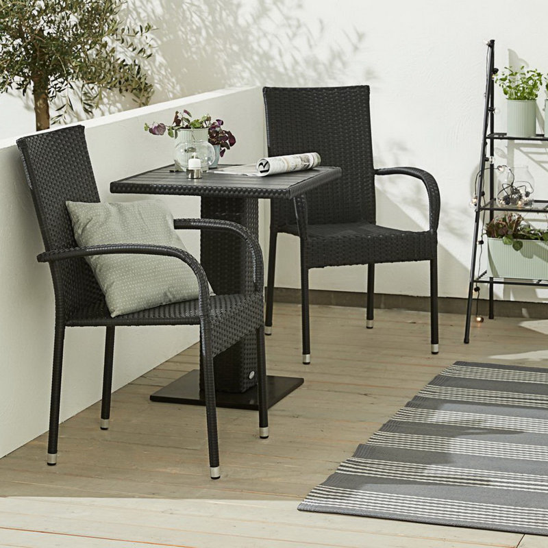 Lorenzo Wicker Outdoor Stackable Dining Armchairs