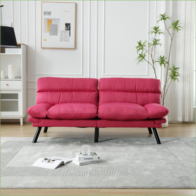 Sleeper Sofas Modern Black Velvet Thick Cushions Metal Legs for Small Space Living Room | Teddy | Cabriole