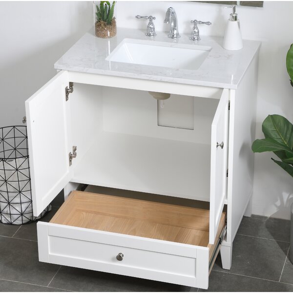 Mercury Row® Aleta 30'' Single Bathroom Vanity with Engineered Marble ...