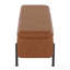 Banc de rangement contemporain en similicuir noir et acier par Lumisource