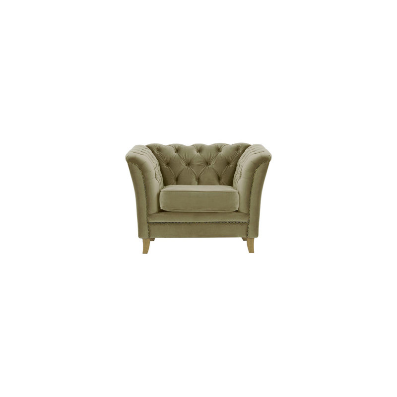 Milana Velvet Armchair, Beige, Like Oak