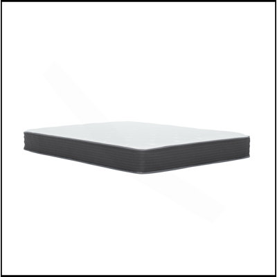 Lit à ressorts ensachés dans une boîte, matelas moelleux en mousse viscoélastique gélifiée Euro / blanc / gris