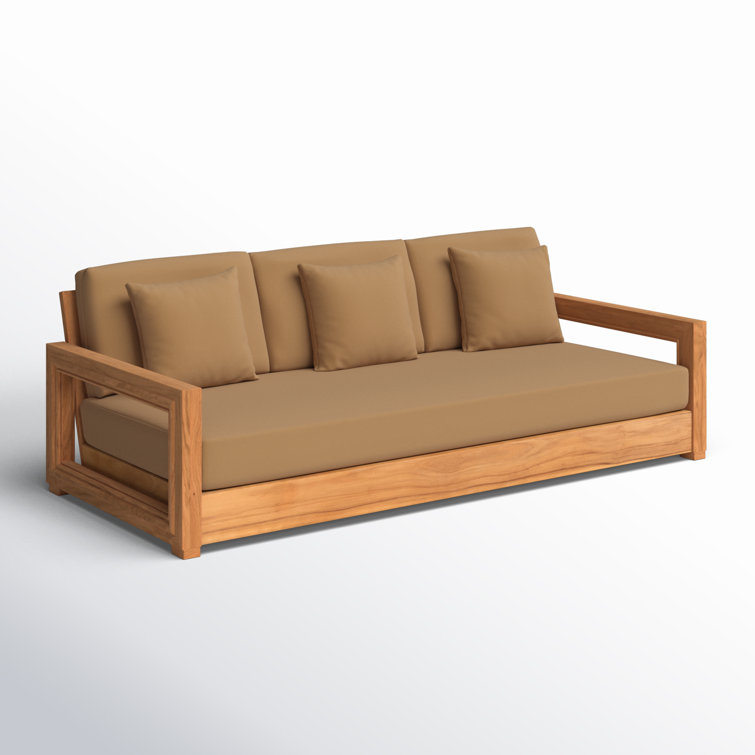 Melrose 76.55'' Teak Outdoor Patio Sofa
