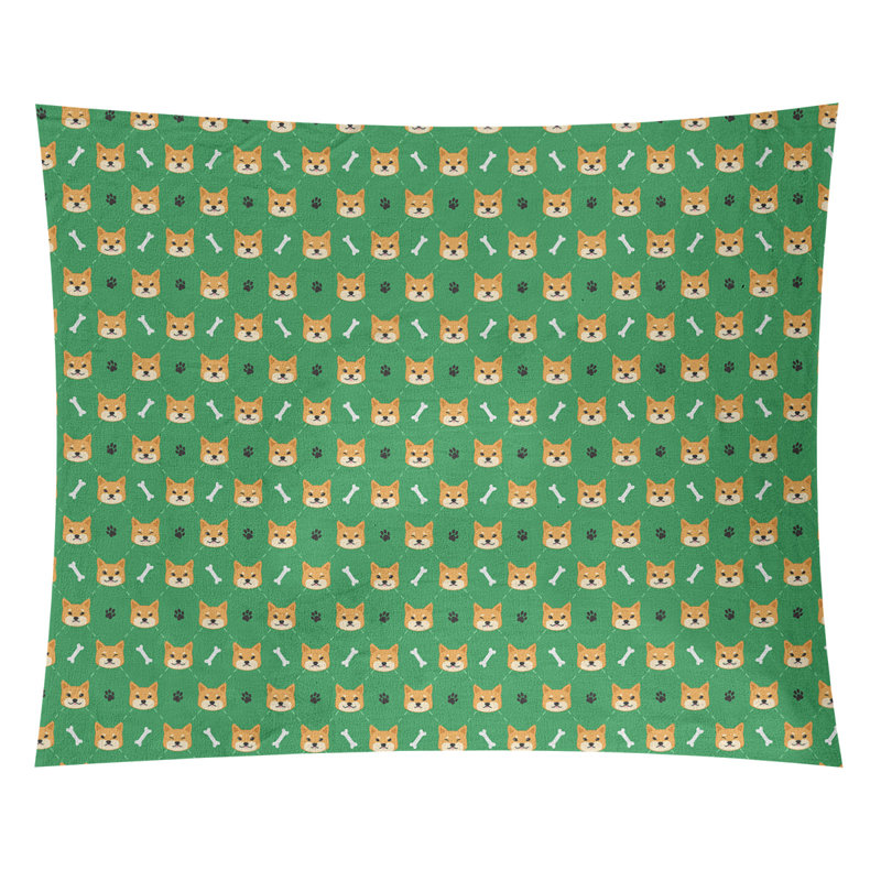 Shiba shiba par katelyn elizabeth tapisserie Avicia, Intérieur, H 91 po x l 107,5 po, Vert
