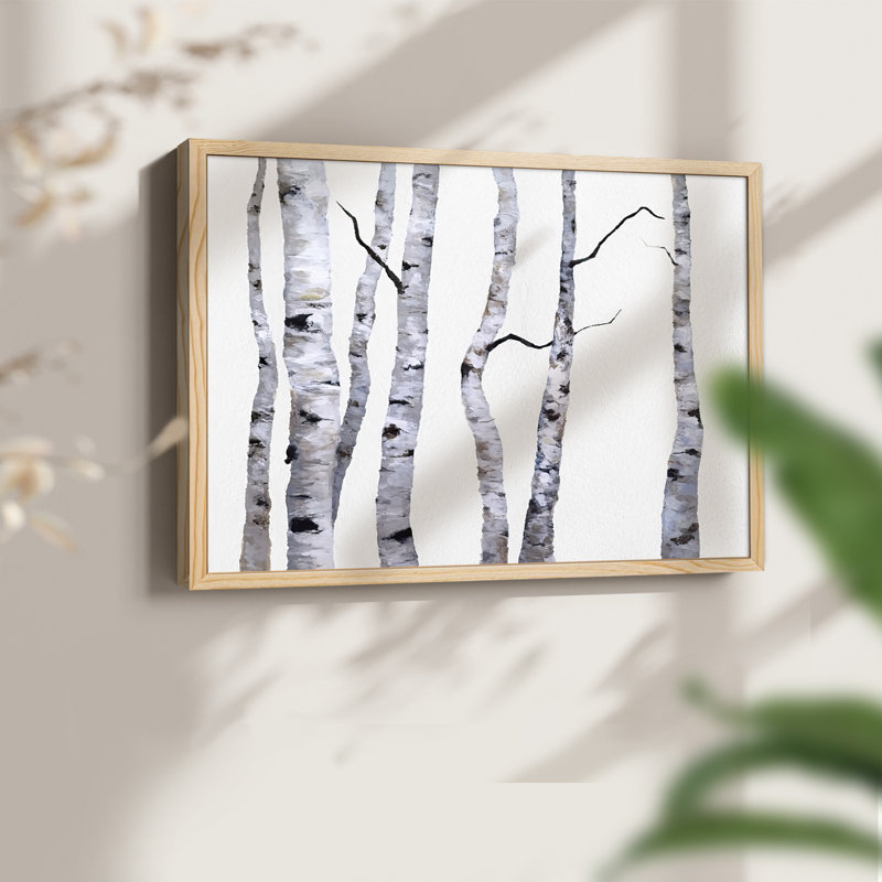 Birch Trees I -Framed Print - Restickable, 8" H x 10" W, Natural