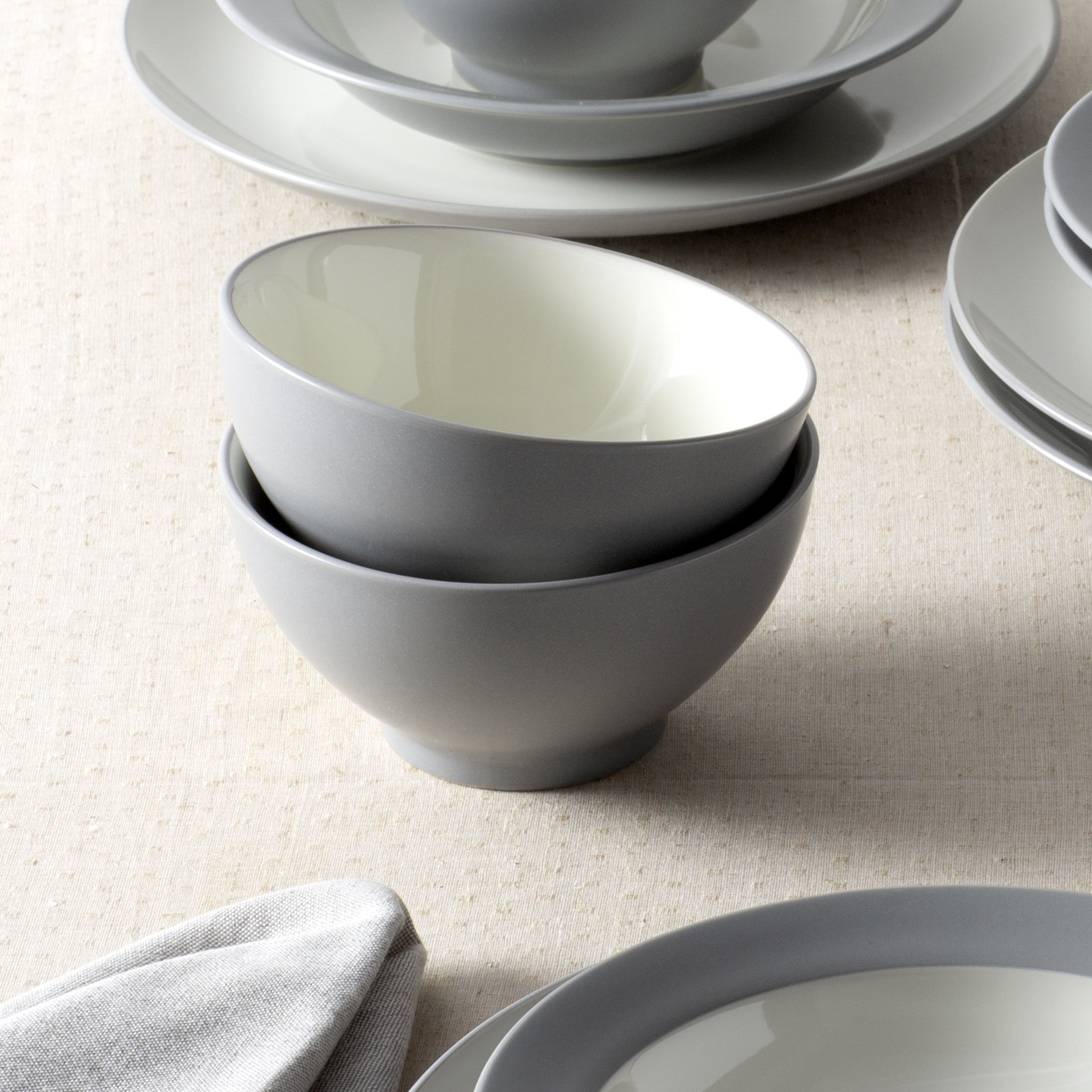 Colorwave Stoneware Dinnerware Set - Service for 4, Slate